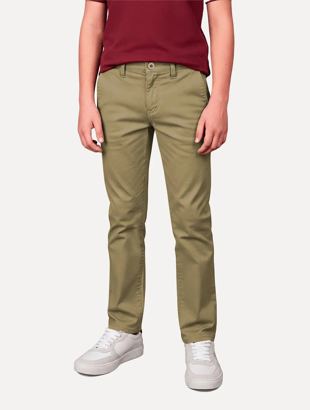 Calça Calvin Klein Jeans Infantil Color Skinny Chino Caqui