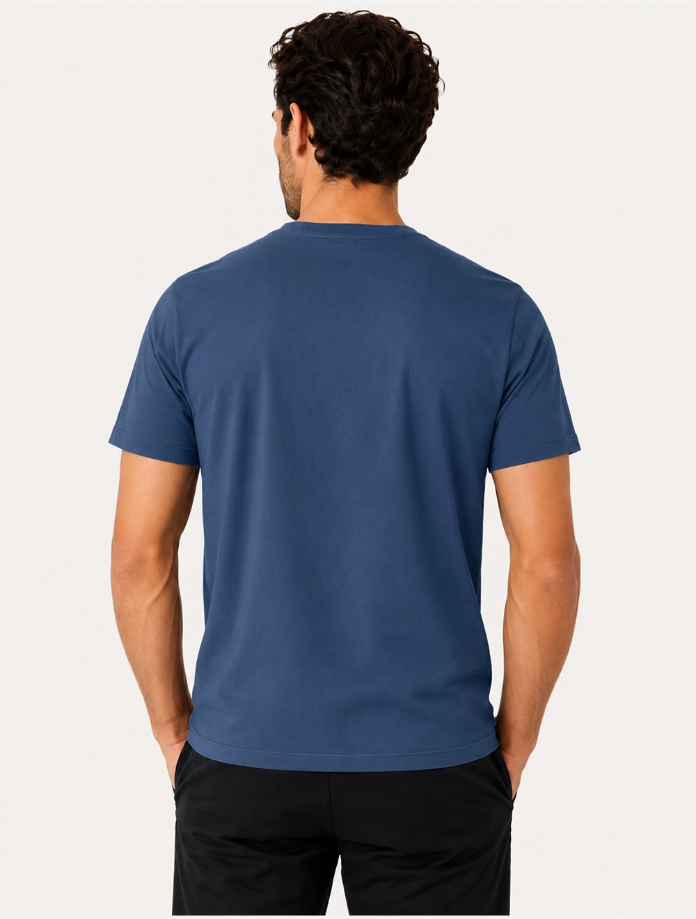 Kit Camisetas Aramis | Masculina Basic Lisa Azul Alumínio/Branca