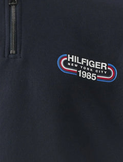Moletom Tommy Hilfiger Masculino Track Graphic Half Zip Azul Marinho