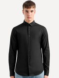 Camisa Armani Exchange Masculina Cotton Slim Fit Mono Logo Preta