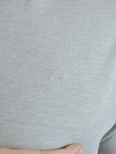 Polo Aramis Masculina Cotton Piquet Basic Cinza Mescla
