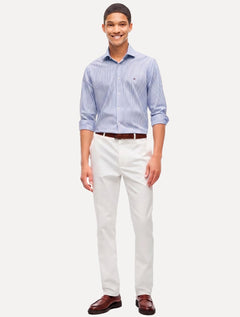 Camisa Tommy Hilfiger Masculina Slim Striped Stretch Azul Marinho