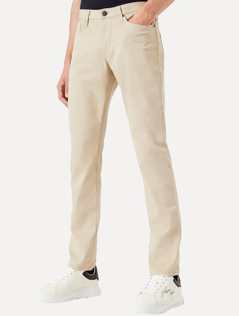 Calça Jeans Empório Armani Masculina J06 Slim Fit 5 Pockets Caqui