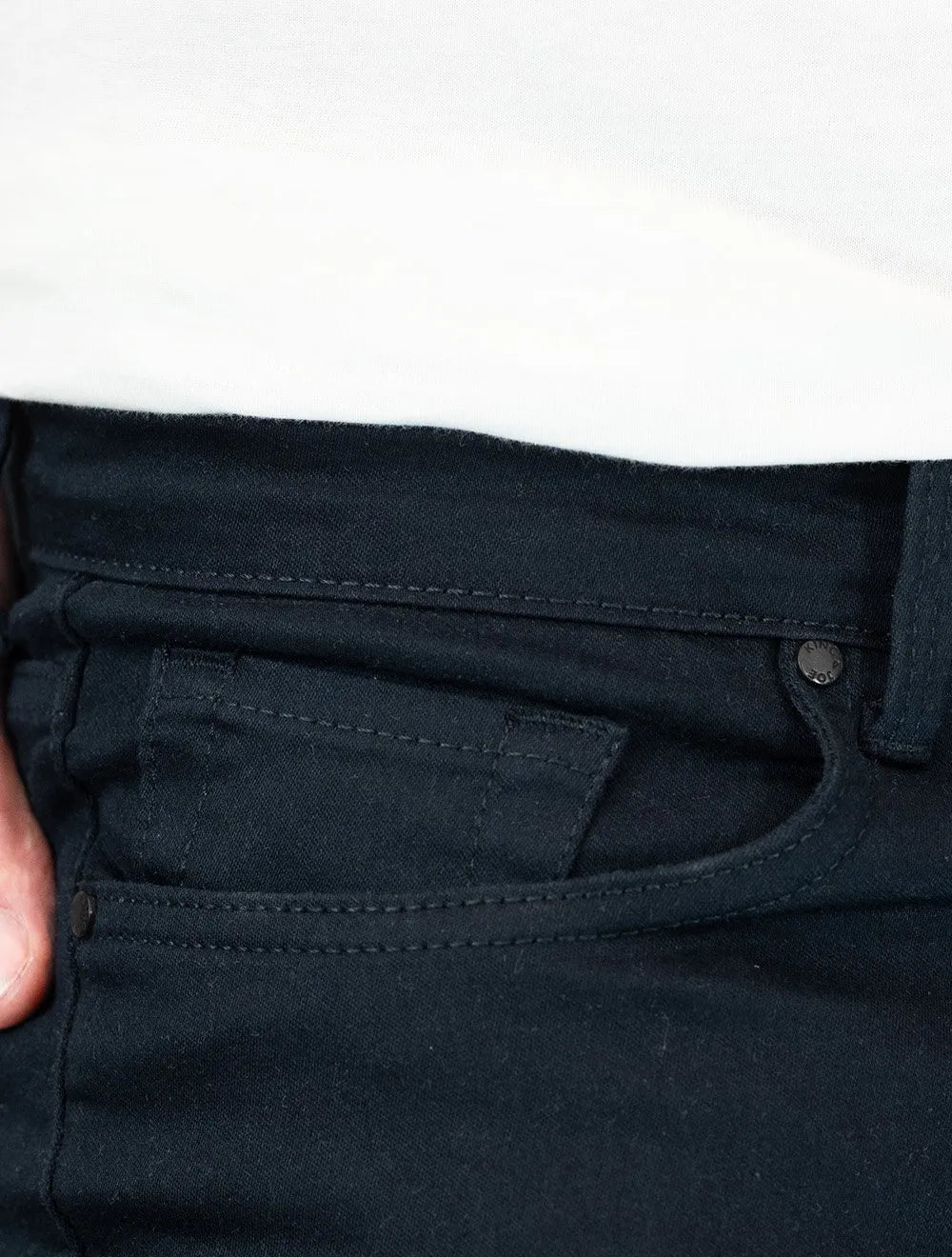 Calça King & Joe Masculina Slim Casual Cetim Flex Azul Marinho