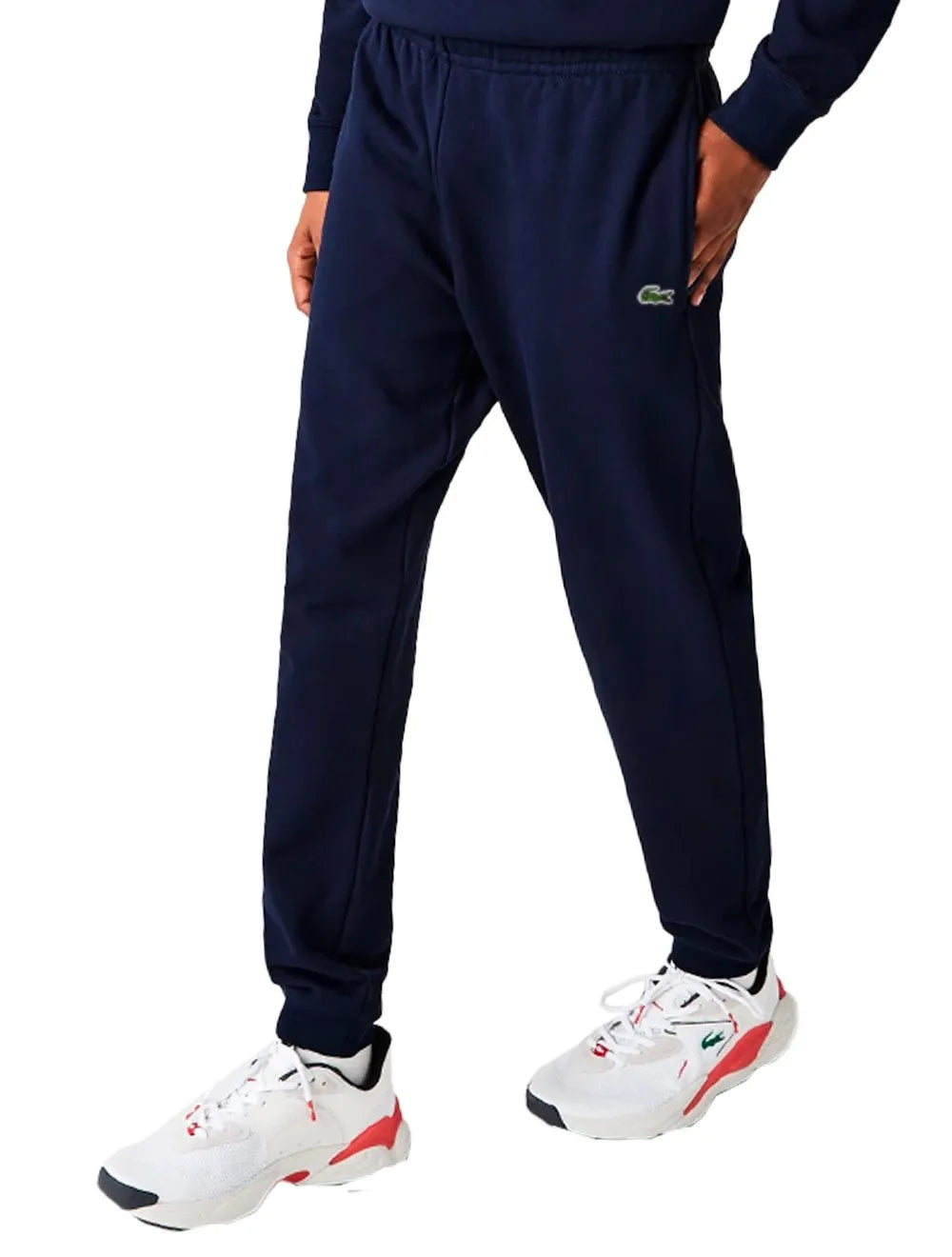 Calça Lacoste Masculina Moletom Sport Cotton Fleece Croco Azul Marinho