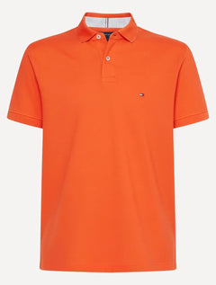Polo Tommy Hilfiger Masculina Regular Piquet Light Button 1985 Laranja