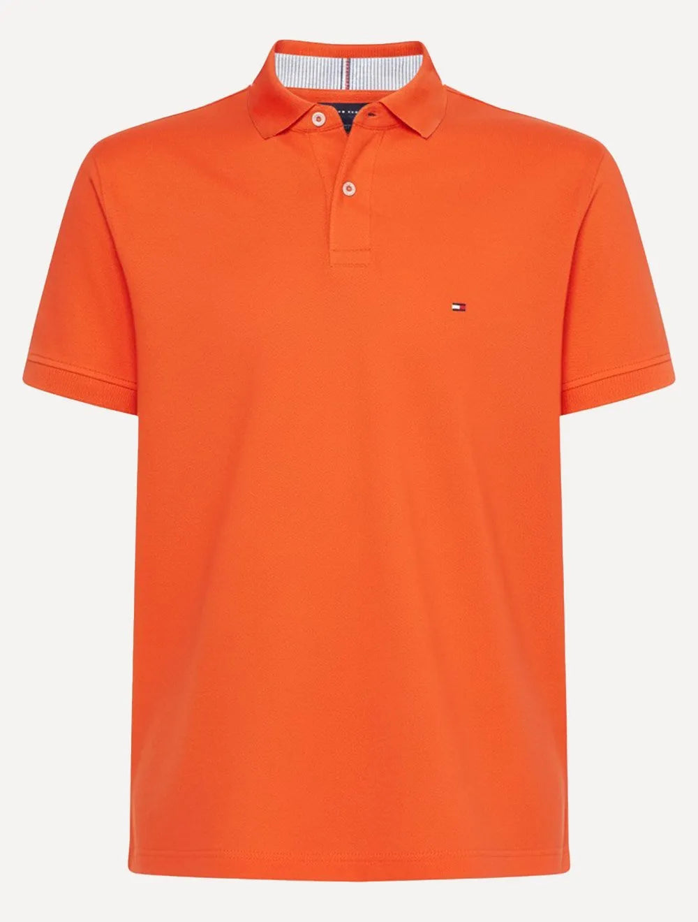 Polo Tommy Hilfiger Masculina Regular Piquet Light Button 1985 Laranja