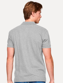 Polo Tommy Jeans Masculina Regular Heather XS Badge Cinza Mescla