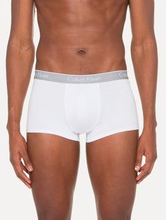 Cueca Calvin Klein Low Rise Trunk Print Branca Pack 2UN