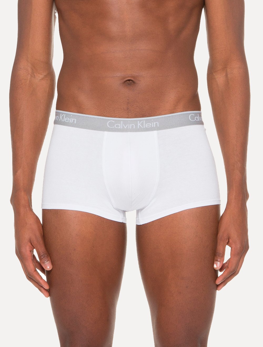Cueca Calvin Klein Low Rise Trunk Print Branca Pack 2UN