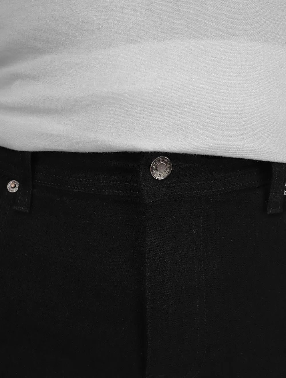 Calça Tommy Hilfiger Masculina Regular Straight Denton Chelsea Preta