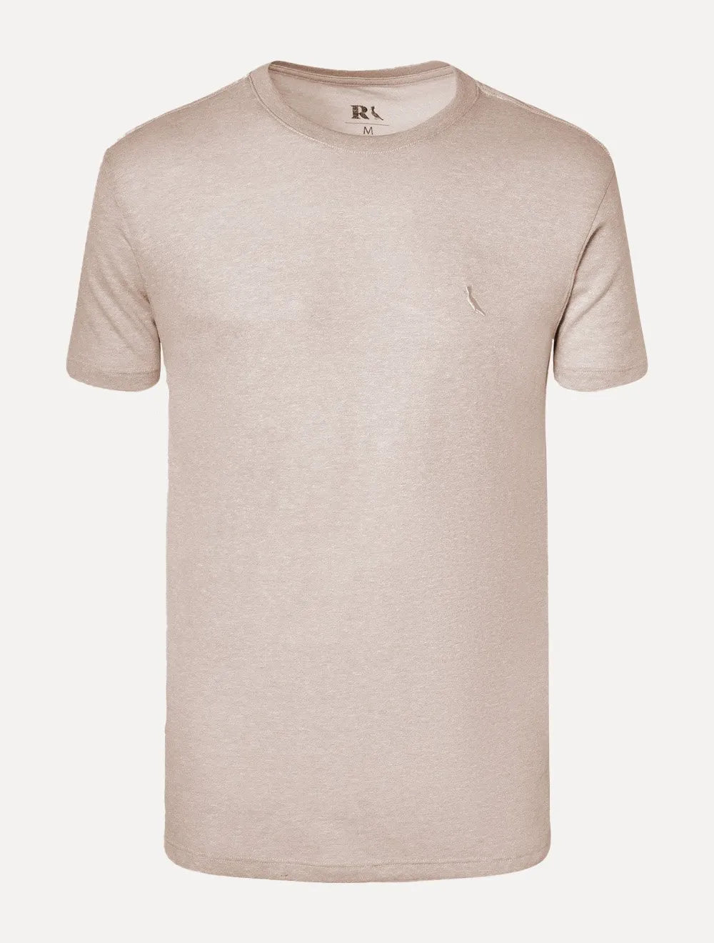 Camiseta Reserva Masculina Slim Malha Pêssego Cáqui Mescla