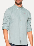 Camisa Tommy Jeans Masculina Regular Entry Oxford Verde Escuro Mescla