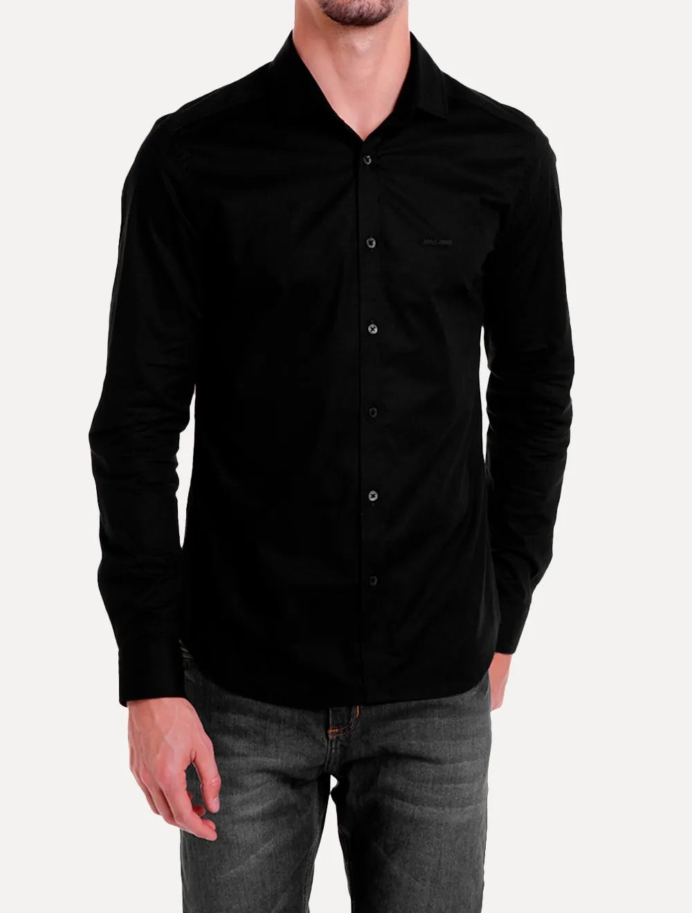 Camisa John John Masculina New Slim Logo Preta