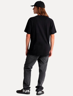 Camiseta Tommy Jeans Masculina Regular Jersey C-Neck Flag Preta