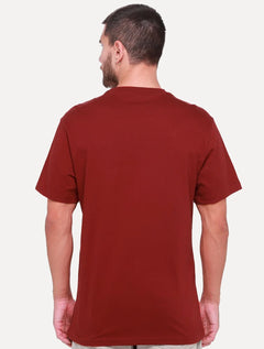 Camiseta Tommy Jeans Masculina Core Linear Gold Logo Vermelho Escuro