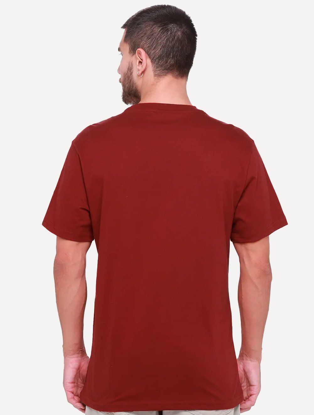 Camiseta Tommy Jeans Masculina Core Linear Gold Logo Vermelho Escuro
