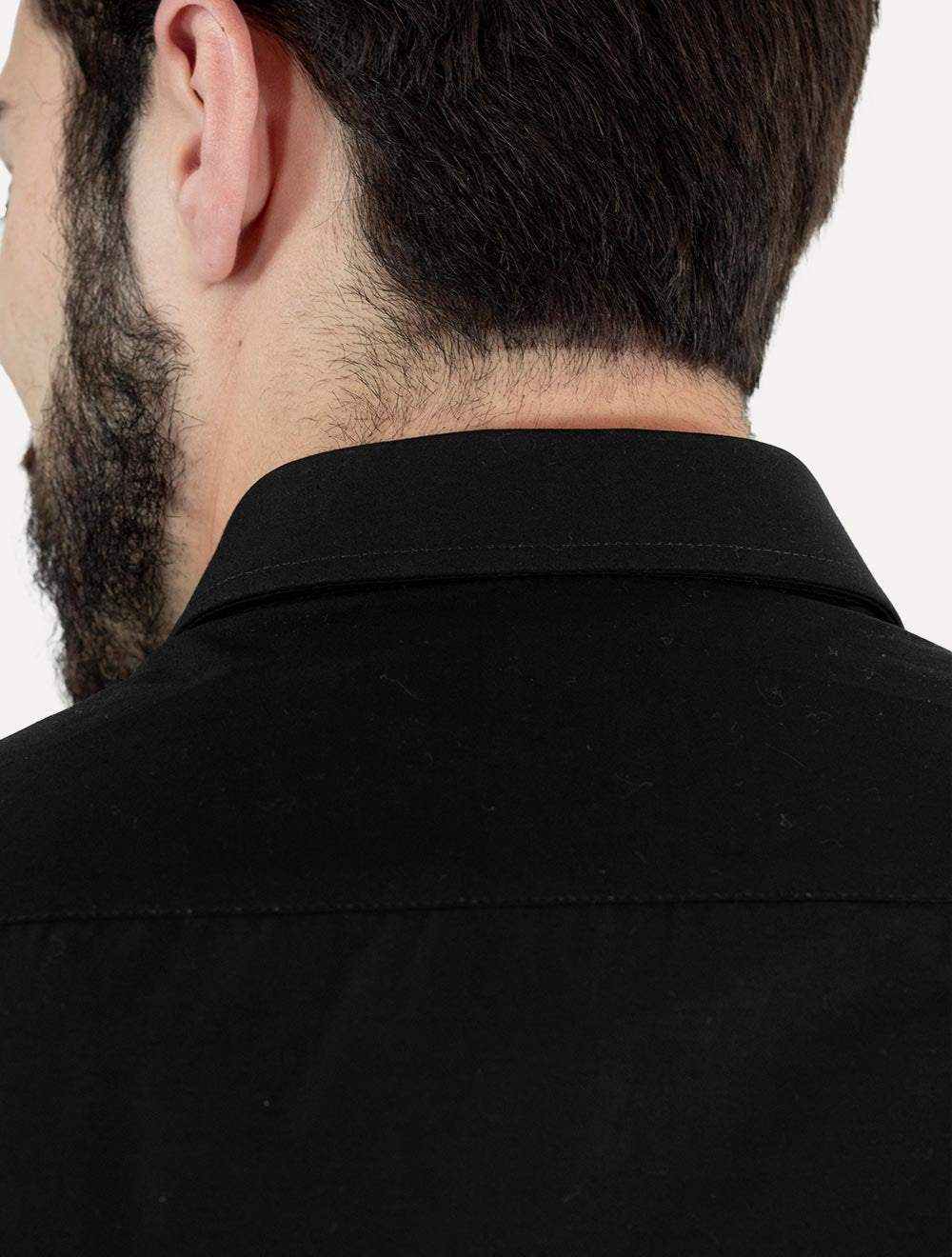 Camisa Dudalina Masculina Slim Tricoline Lisa Preta