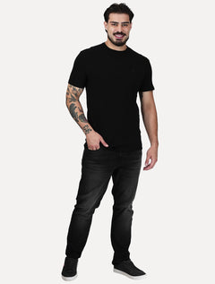 Camiseta Ellus Masculina Viscose Piquet Classic Signature Preta