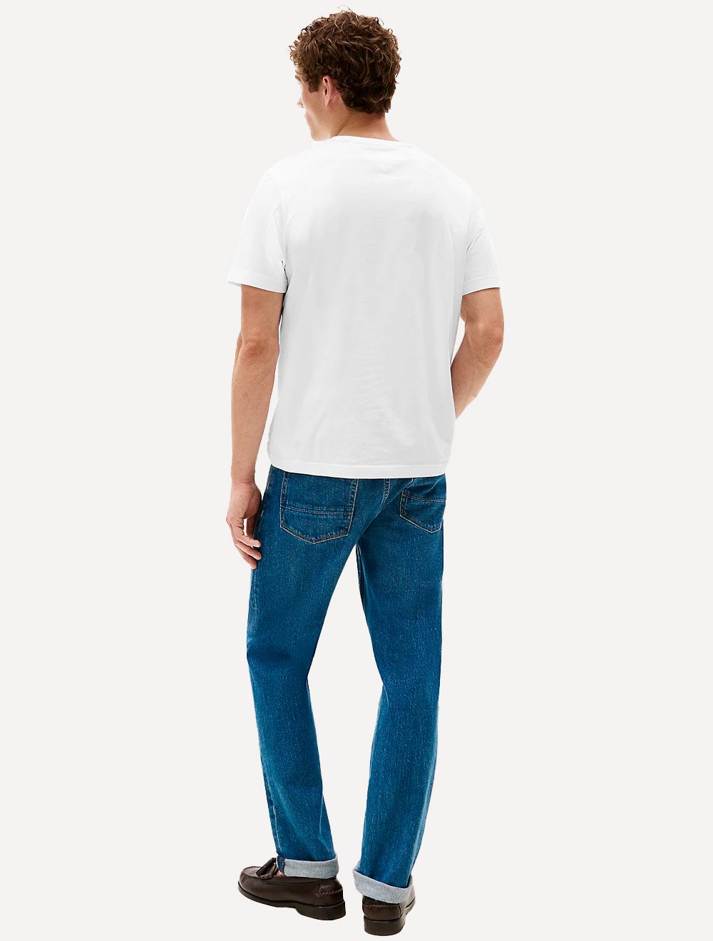 Camiseta Tommy Hilfiger Masculina Outline Flag Script Branca