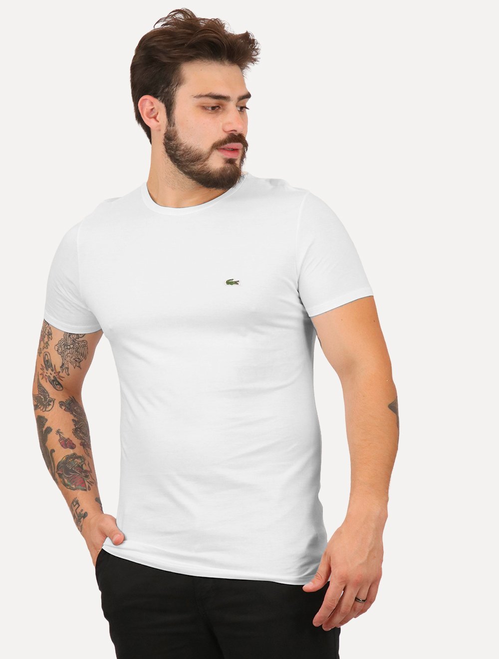 Kit Camisetas Lacoste | Pima Cotton e Aramis Basic Preta/Branca/Azul Marinho