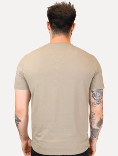Camiseta Calvin Klein Masculina Flame New Logo Cáqui Médio