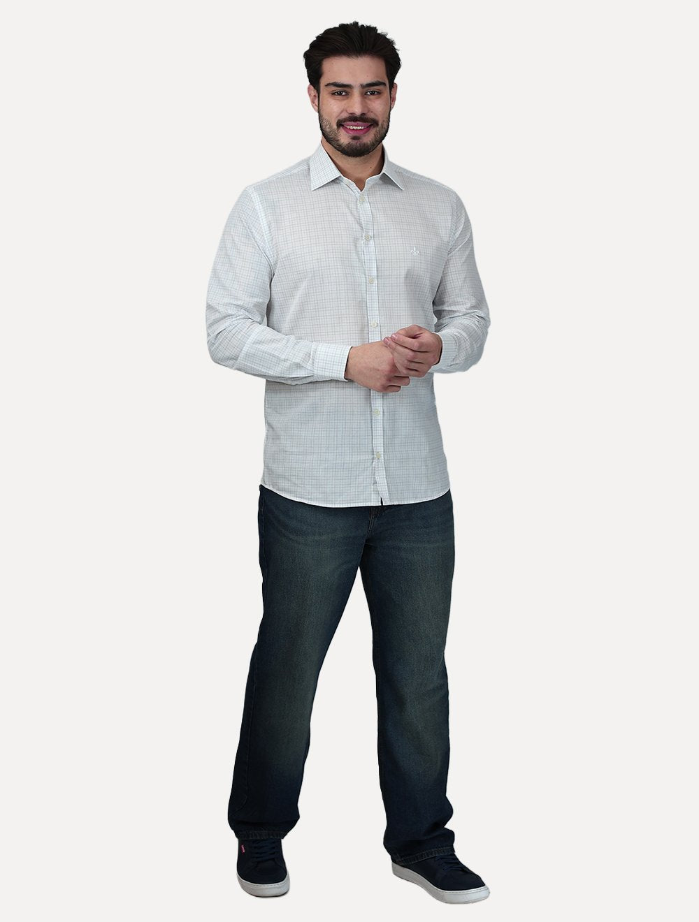 Camisa Dudalina Masculina Slim Superfine Cotton Xadrez Roxo/Branca
