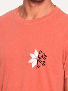 Camiseta Osklen Masculina Slim Rough Snow Icon Laranja