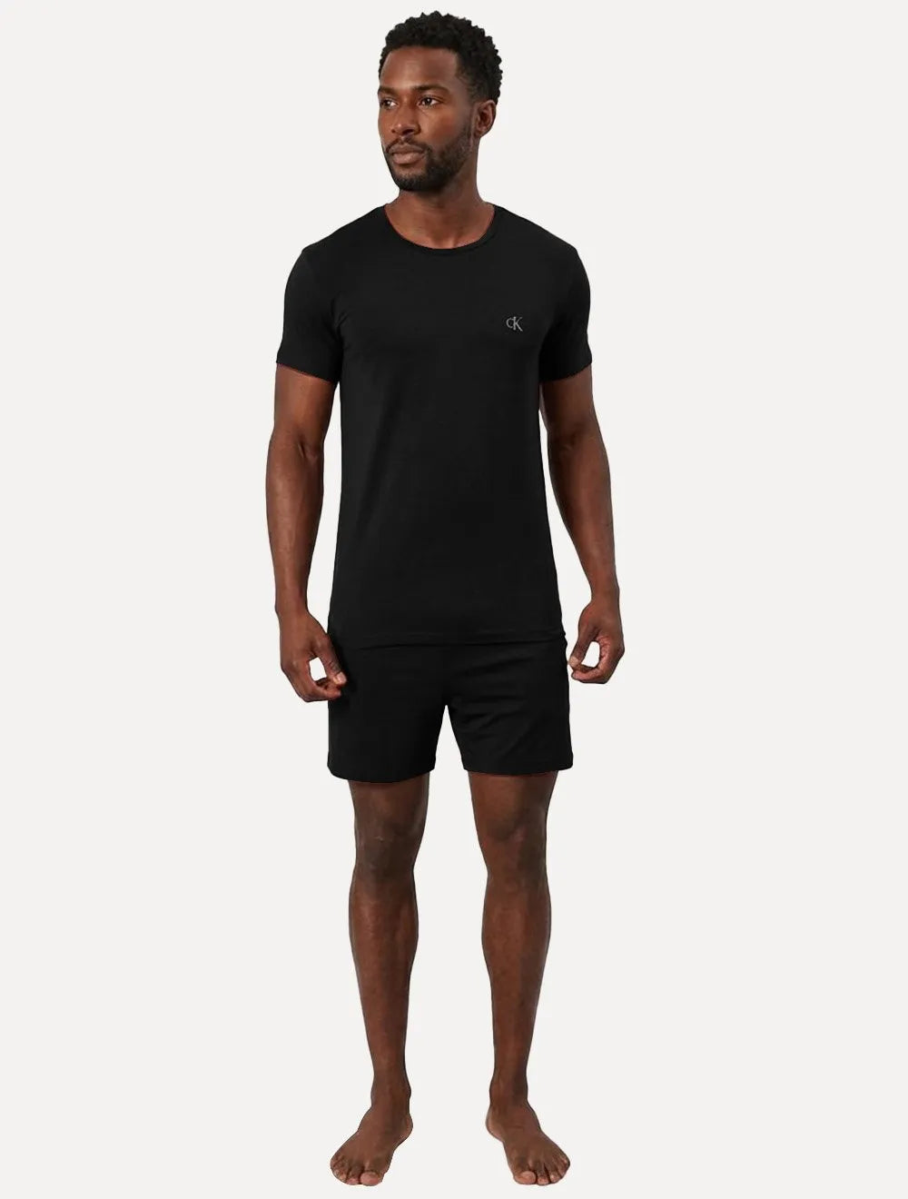 Pijama Calvin Klein Curto Bermuda Modal CK Logo Grande Preto