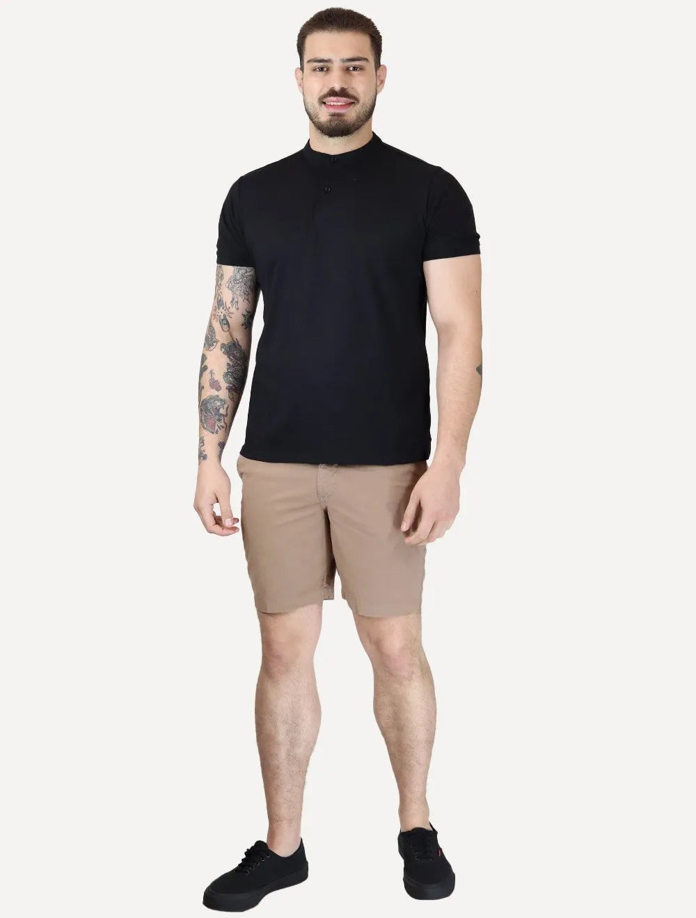 Bermuda Reserva Masculina Elastano Stone Cáqui