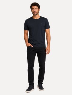 Camiseta Dudalina Masculina Essentials Modal Logo Azul Petróleo