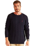 Blusa Nautica Tricot Sweater Cotton Red Logo Azul Marinho