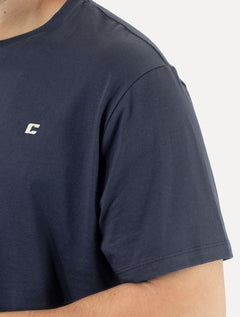 Camiseta Colcci Masculina Basica Logo Minimalista Azul Escuro