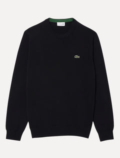 Suéter Lacoste Masculino Regular Fit Gola Redonda Logo Preto