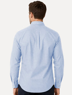 Camisa Tommy Hilfiger Masculina Slim Flex Pop Small Dobby Azul Claro