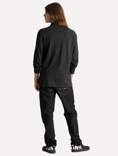 Polo Tommy Jeans Masculina Slim Piquet Flag Placket Preta