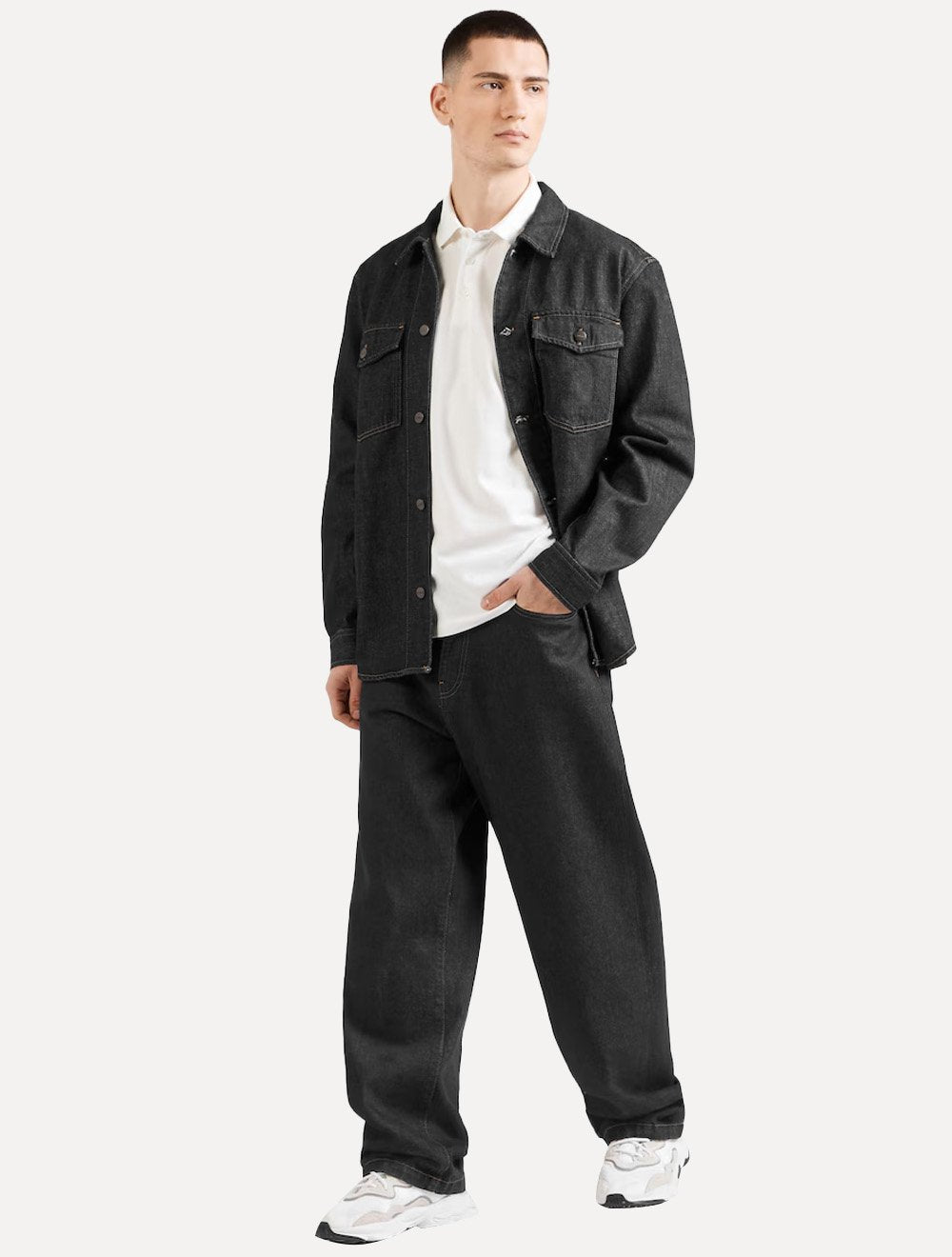 Polo Armani Exchange Masculina Regular Fit Logo Icon AX Off White
