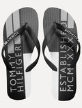 Chinelo Tommy Hilfiger Flag Power Beach Rubber Preto/Cinza/Branco