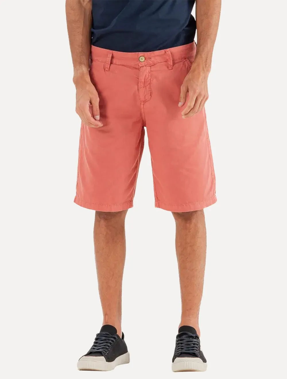 Bermuda King & Joe Masculina Slim Sarja Tinturada Vermelho Coral