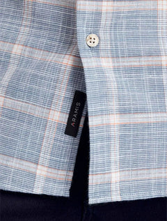 Camisa Aramis Masculina Slim Flame Xadrez Azul
