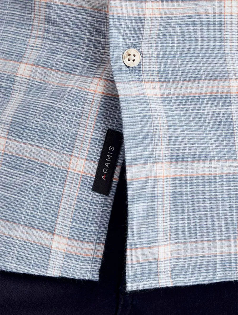 Camisa Aramis Masculina Slim Flame Xadrez Azul