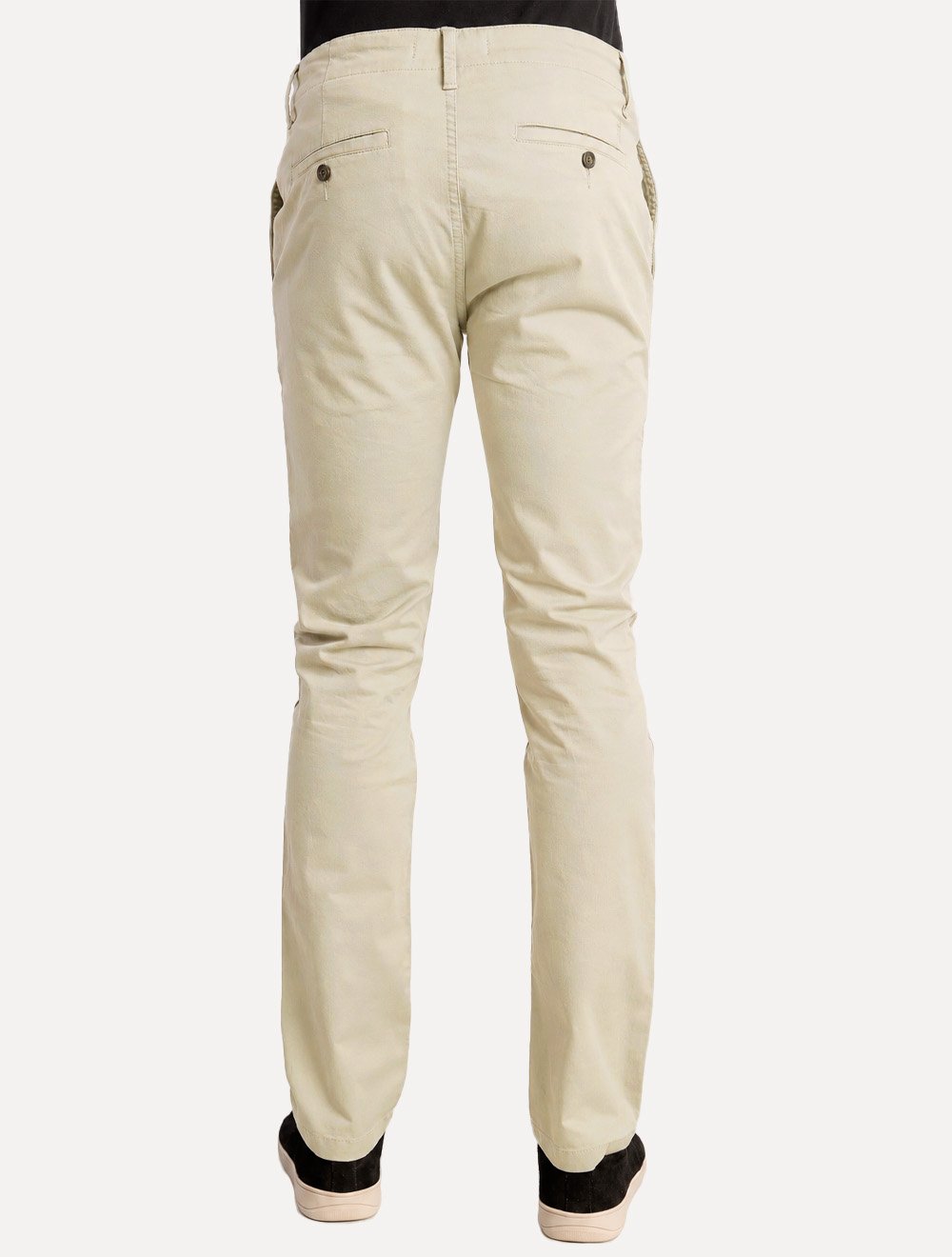 Calça Sergio K Masculina Chino Sarja Elastano Cáqui Claro