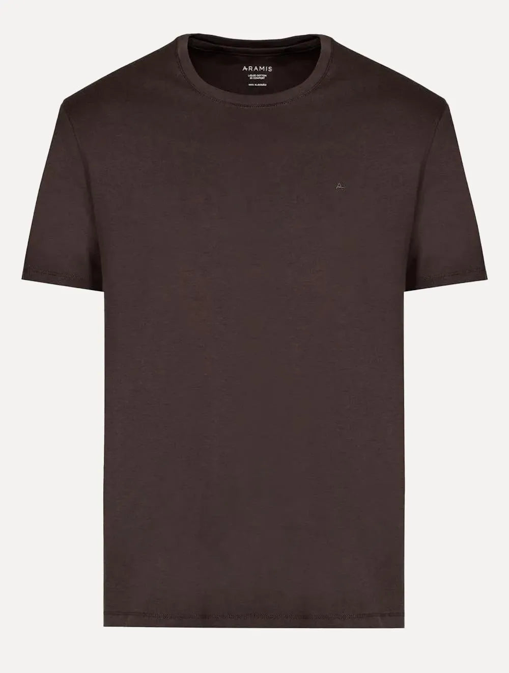 Camiseta Aramis Masculina Basic Lisa Mono Icon Marrom Escuro