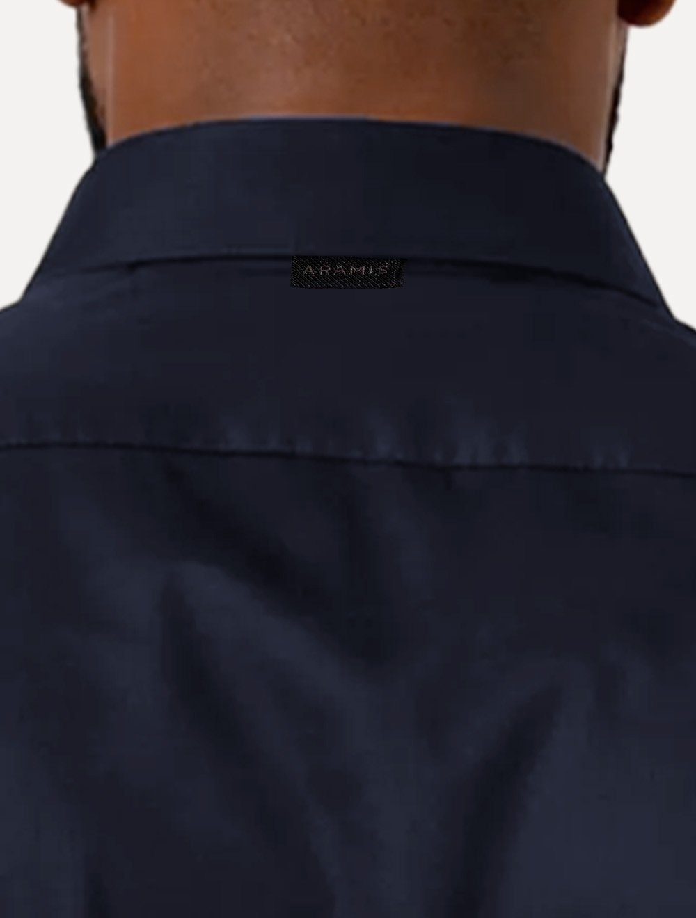 Camisa Aramis Masculina Manga Curta Slim Cetim Hudson Azul Marinho