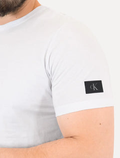 Camiseta Calvin Klein Jeans Masculina Patch CK Lateral Branca