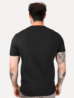 Camiseta Guess Masculina Outline Blue Logo Preta