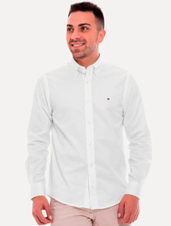 Camisa Tommy Hilfiger Masculina Regular Fit Classic Collar Branca