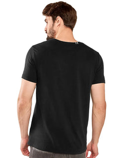 Camiseta Replay Masculina Basic Crewneck Logo Preta