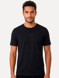 Camiseta Dudalina Masculina Regular Rubber Center Preta