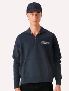 Moletom Tommy Hilfiger Masculino Track Graphic Half Zip Azul Marinho